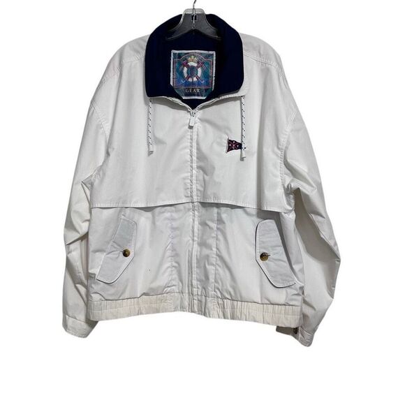 Vtg Gear For Sports Windbreaker Jacket Men's XL White Blue GPYC Vented Full Zip - Picture 7 of 16